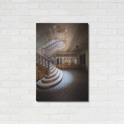 Luxe Metal Art 'Stairs From The Side' by Roman Robroek Metal Wall Art,24x36