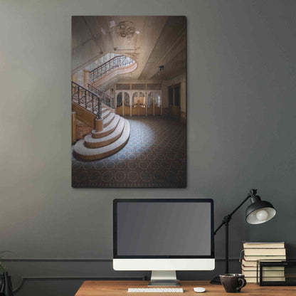 Luxe Metal Art 'Stairs From The Side' by Roman Robroek Metal Wall Art,24x36