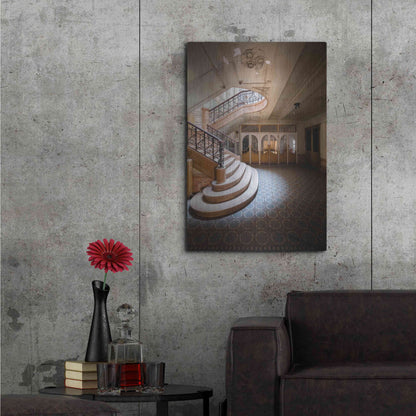 Luxe Metal Art 'Stairs From The Side' by Roman Robroek Metal Wall Art,24x36