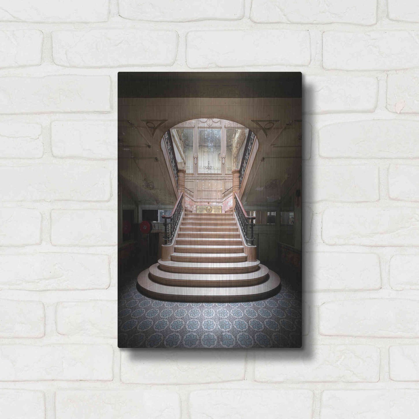 Luxe Metal Art 'Light On The Staircase' by Roman Robroek Metal Wall Art,12x16