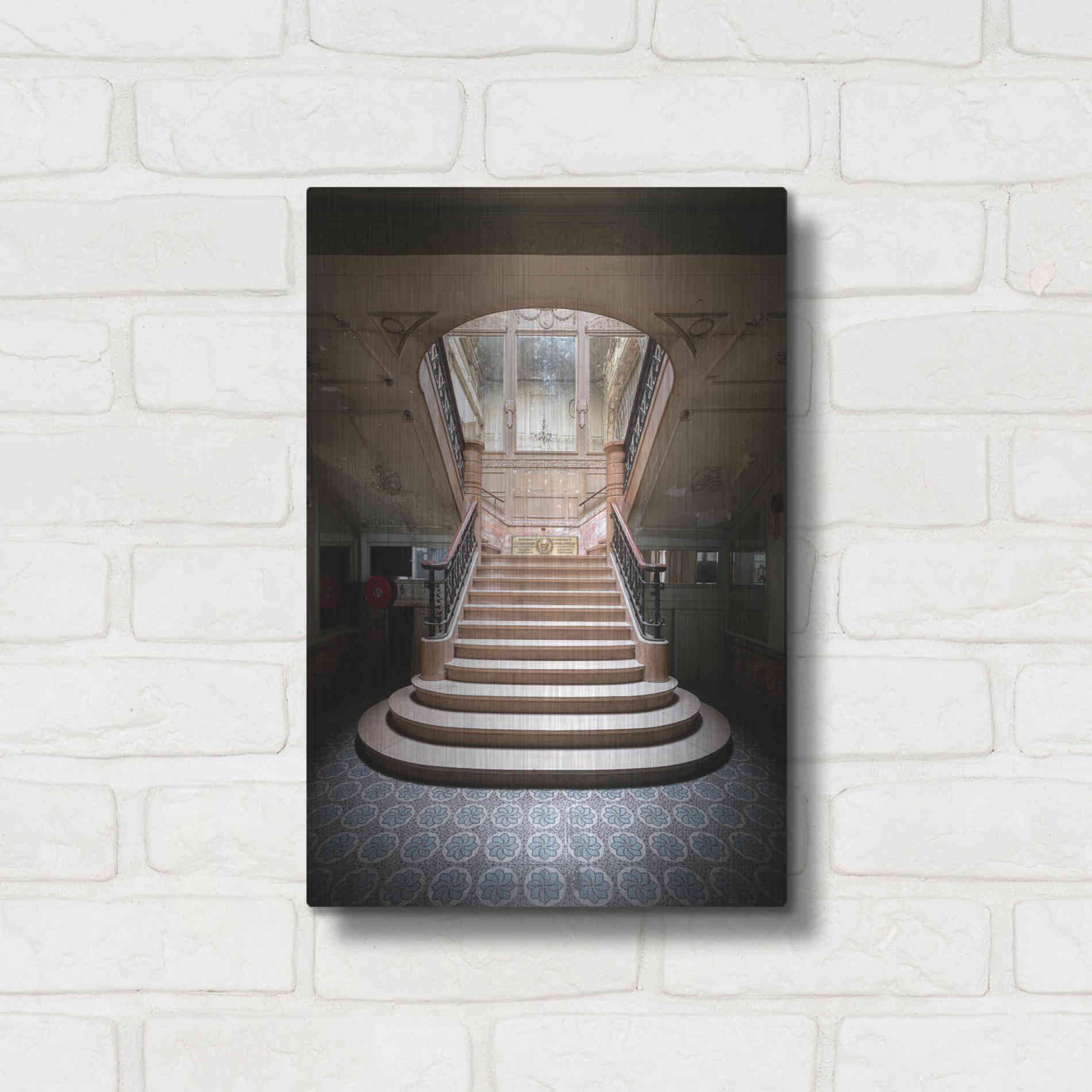 Luxe Metal Art 'Light On The Staircase' by Roman Robroek Metal Wall Art,12x16