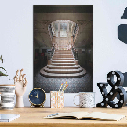 Luxe Metal Art 'Light On The Staircase' by Roman Robroek Metal Wall Art,12x16