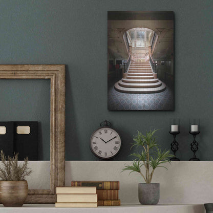 Luxe Metal Art 'Light On The Staircase' by Roman Robroek Metal Wall Art,12x16