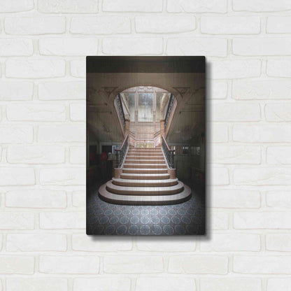 Luxe Metal Art 'Light On The Staircase' by Roman Robroek Metal Wall Art,16x24