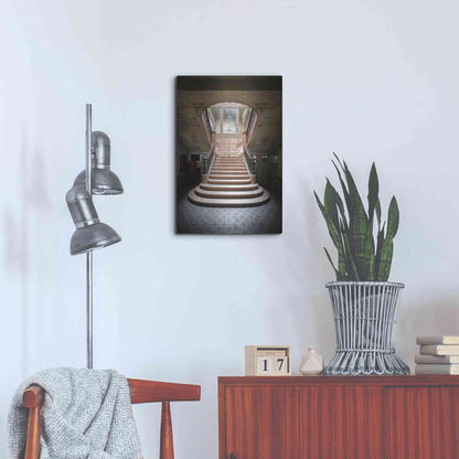 Luxe Metal Art 'Light On The Staircase' by Roman Robroek Metal Wall Art,16x24