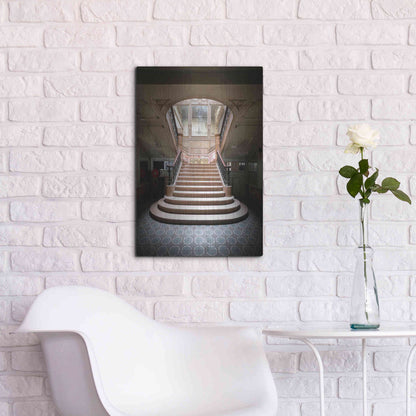 Luxe Metal Art 'Light On The Staircase' by Roman Robroek Metal Wall Art,16x24