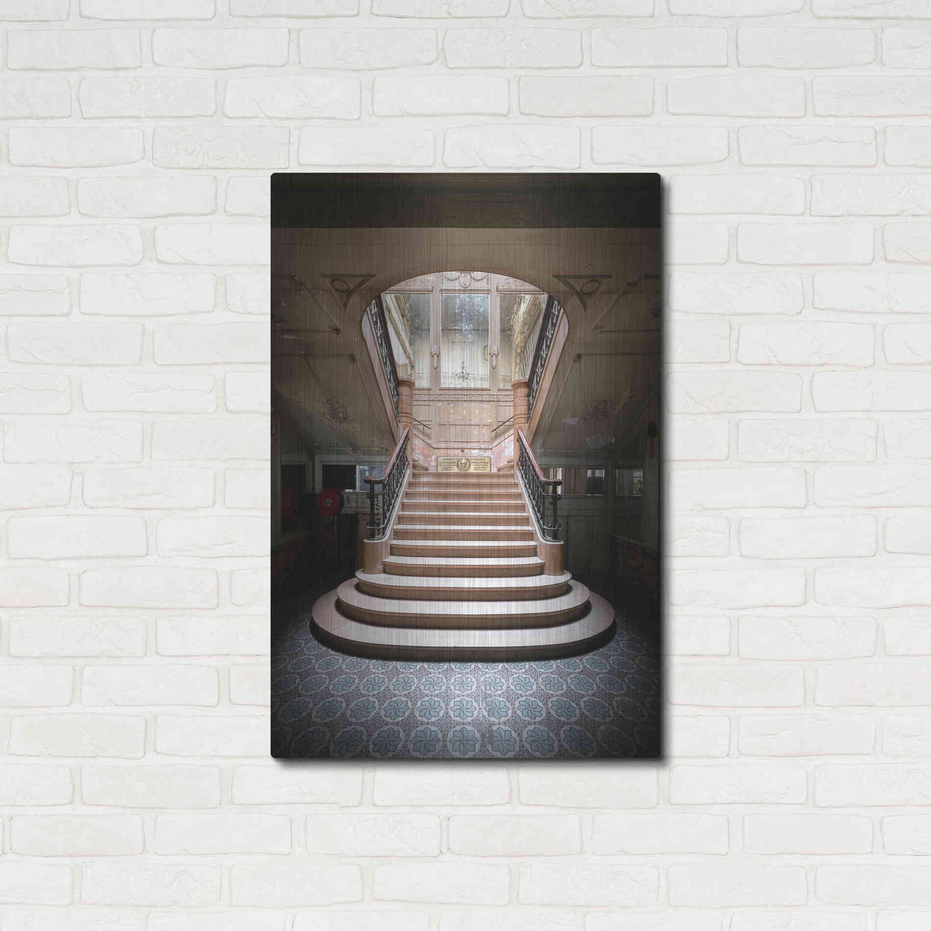 Luxe Metal Art 'Light On The Staircase' by Roman Robroek Metal Wall Art,24x36