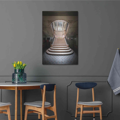 Luxe Metal Art 'Light On The Staircase' by Roman Robroek Metal Wall Art,24x36