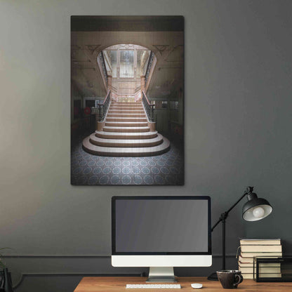 Luxe Metal Art 'Light On The Staircase' by Roman Robroek Metal Wall Art,24x36