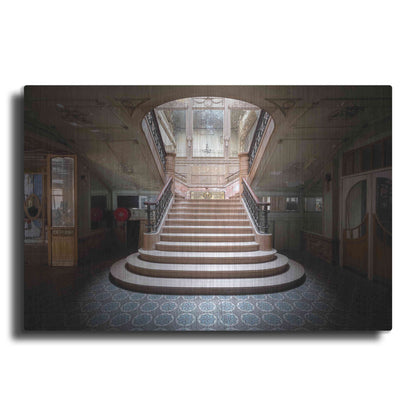 Luxe Metal Art 'Elegant Stairs Dark' by Roman Robroek Metal Wall Art