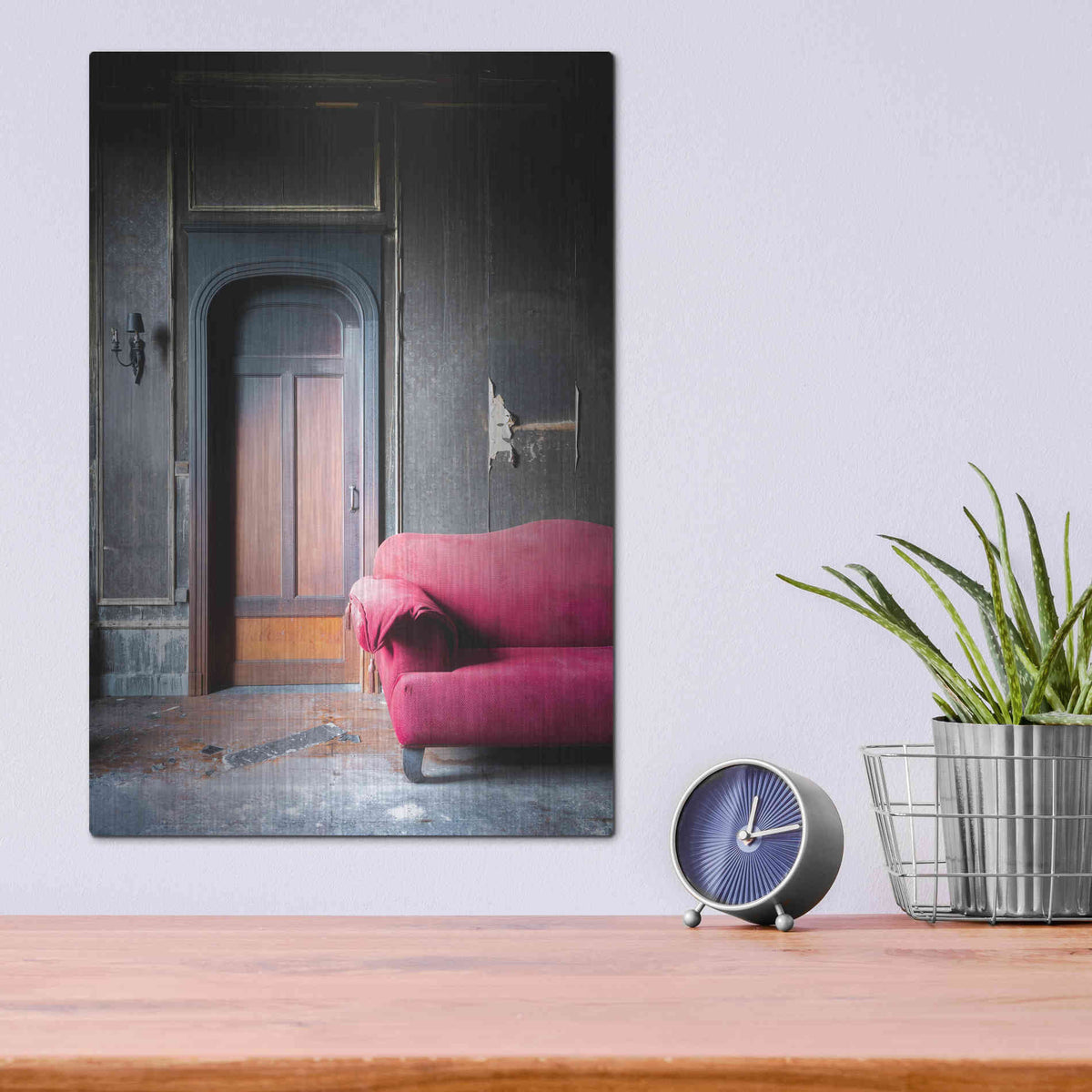 Luxe Metal Art 'Burned Bedroom' by Roman Robroek Metal Wall Art,12x16