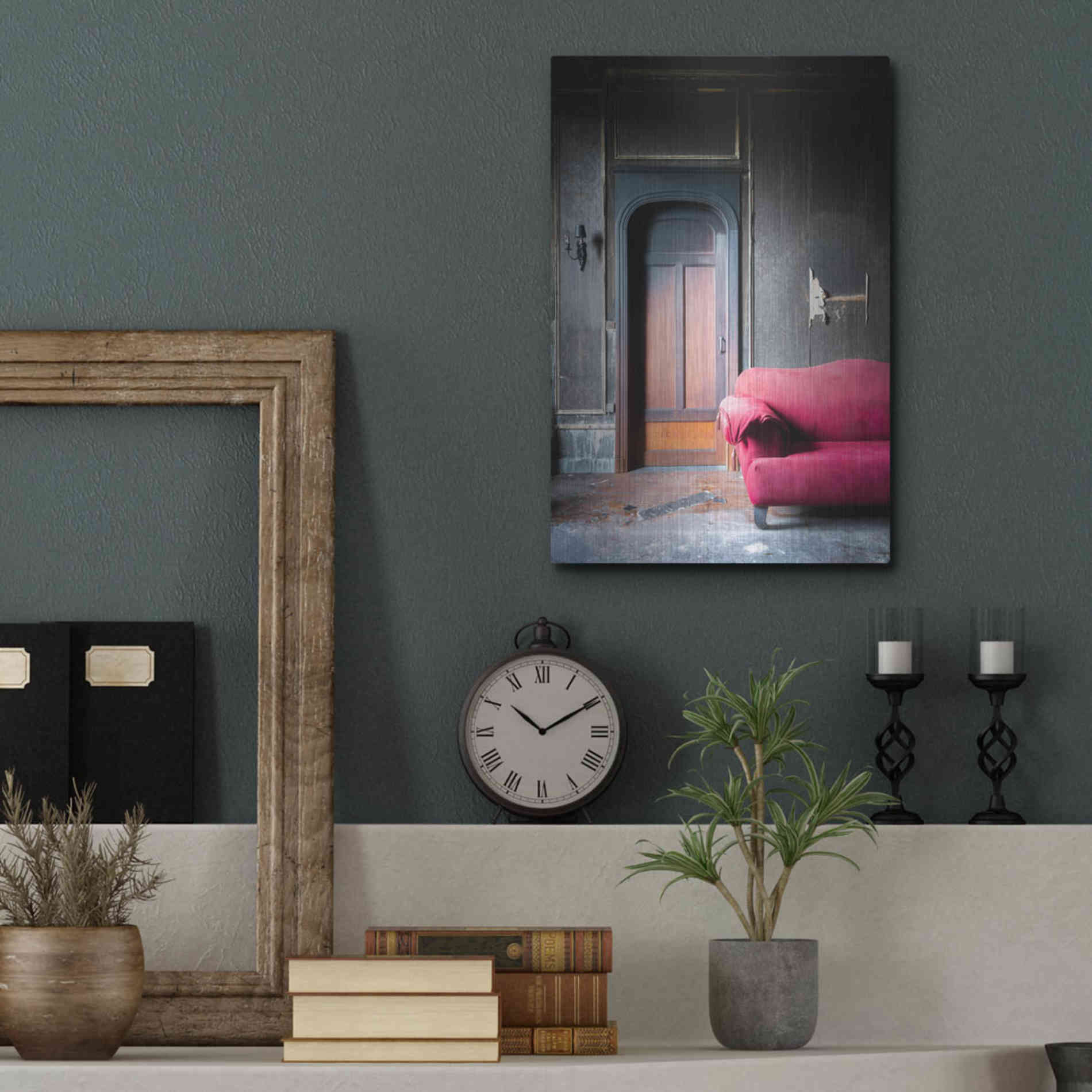 Luxe Metal Art 'Burned Bedroom' by Roman Robroek Metal Wall Art,12x16