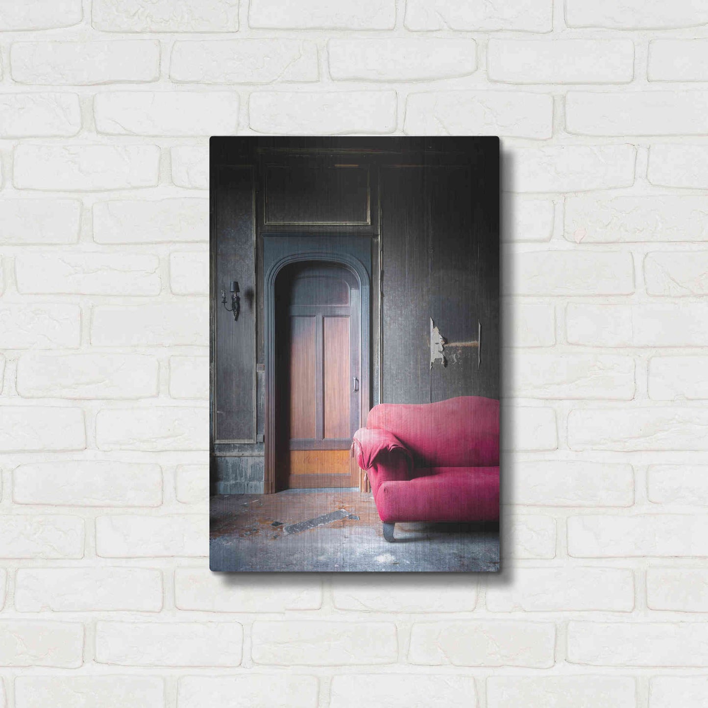 Luxe Metal Art 'Burned Bedroom' by Roman Robroek Metal Wall Art,16x24