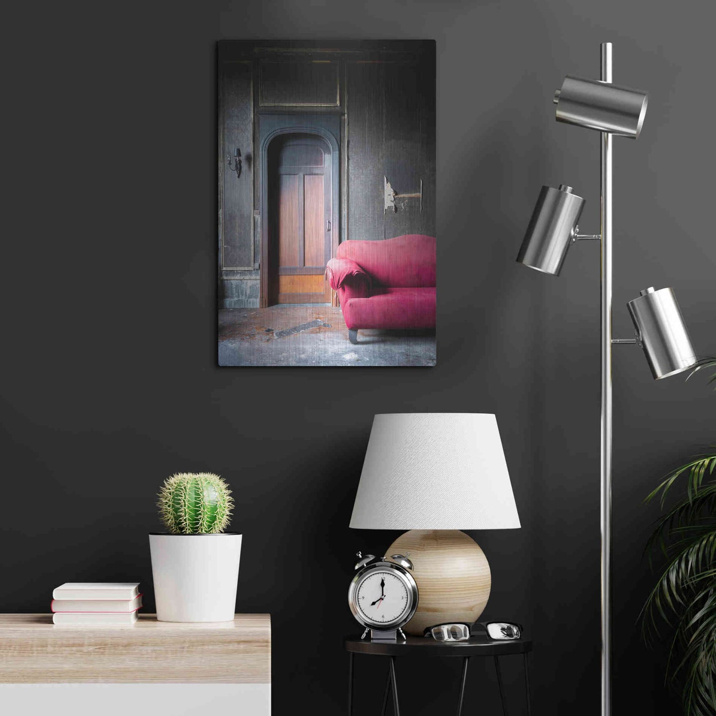 Luxe Metal Art 'Burned Bedroom' by Roman Robroek Metal Wall Art,16x24