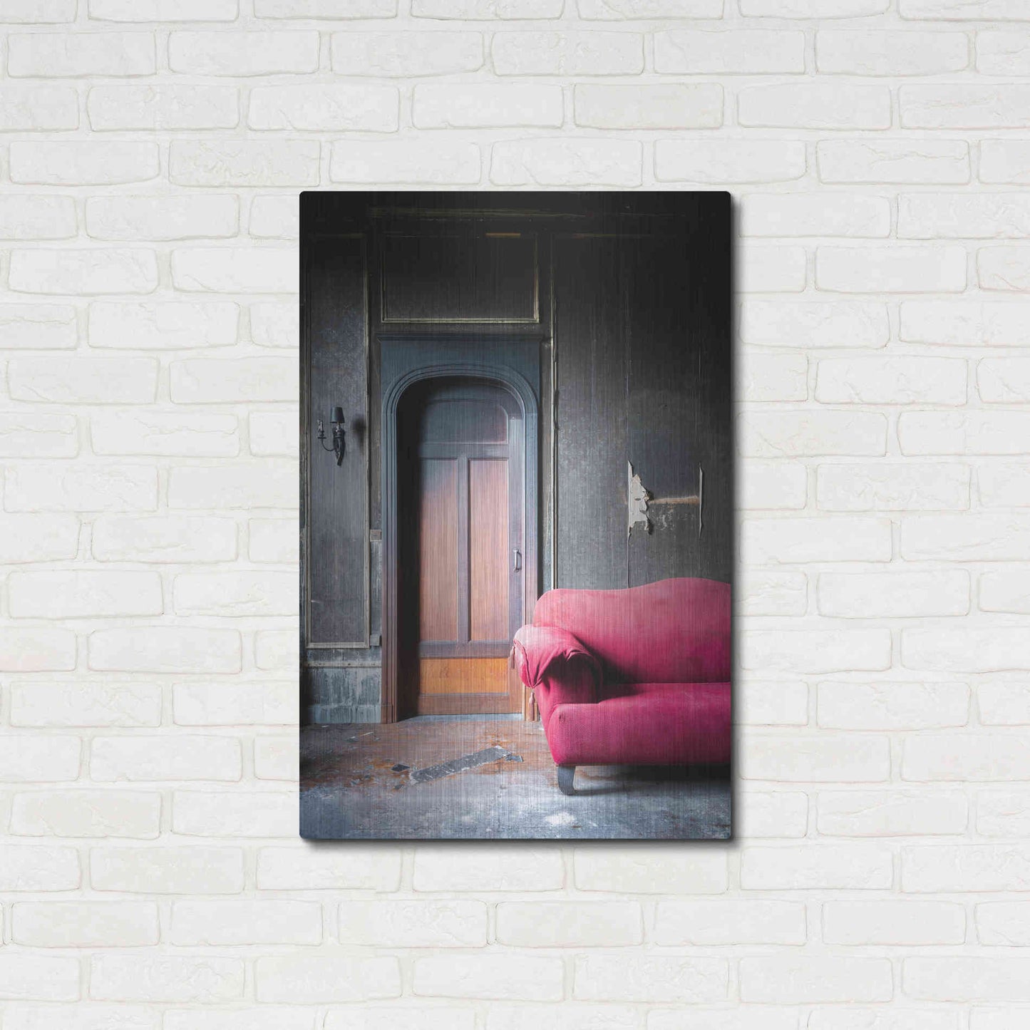 Luxe Metal Art 'Burned Bedroom' by Roman Robroek Metal Wall Art,24x36