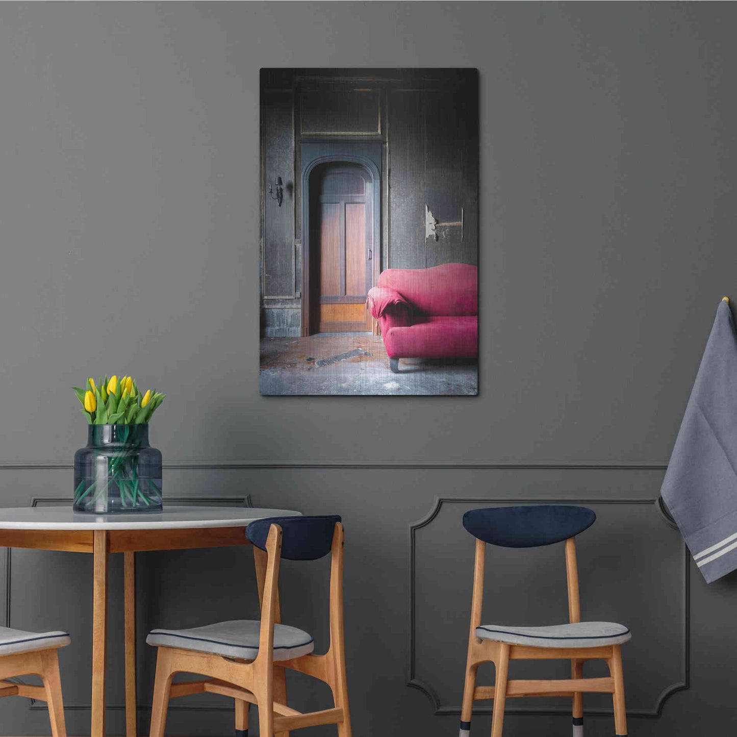 Luxe Metal Art 'Burned Bedroom' by Roman Robroek Metal Wall Art,24x36