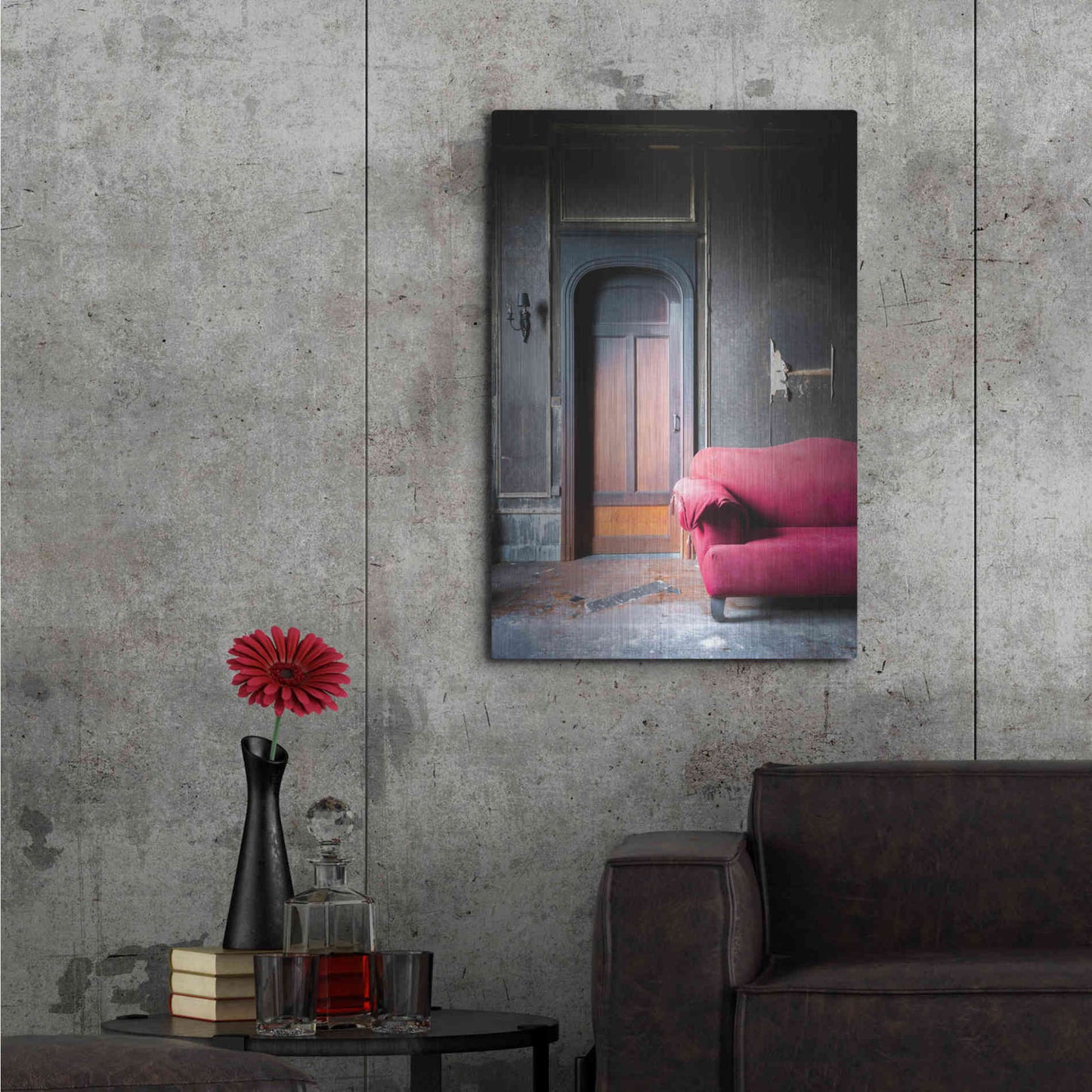 Luxe Metal Art 'Burned Bedroom' by Roman Robroek Metal Wall Art,24x36