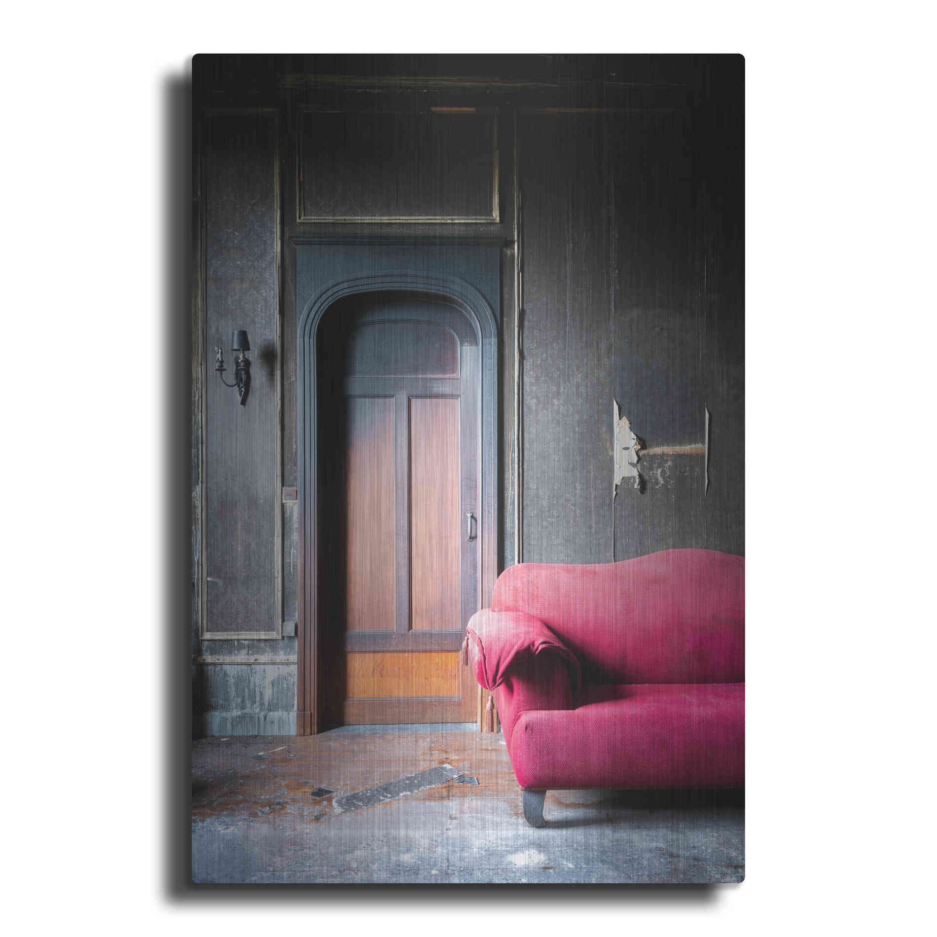 Luxe Metal Art 'Burned Bedroom' by Roman Robroek Metal Wall Art