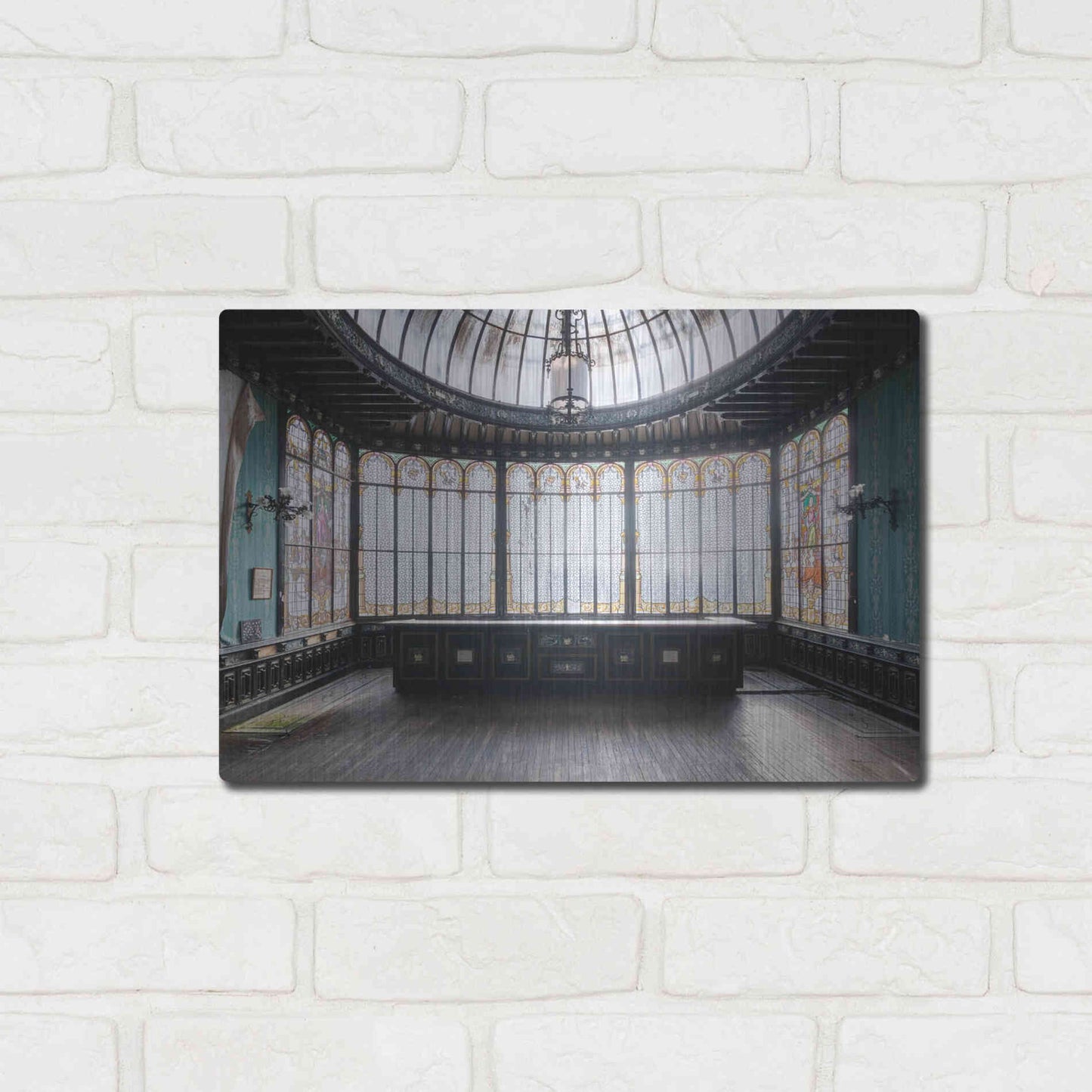 Luxe Metal Art 'Winter Garden Square' by Roman Robroek Metal Wall Art,16x12