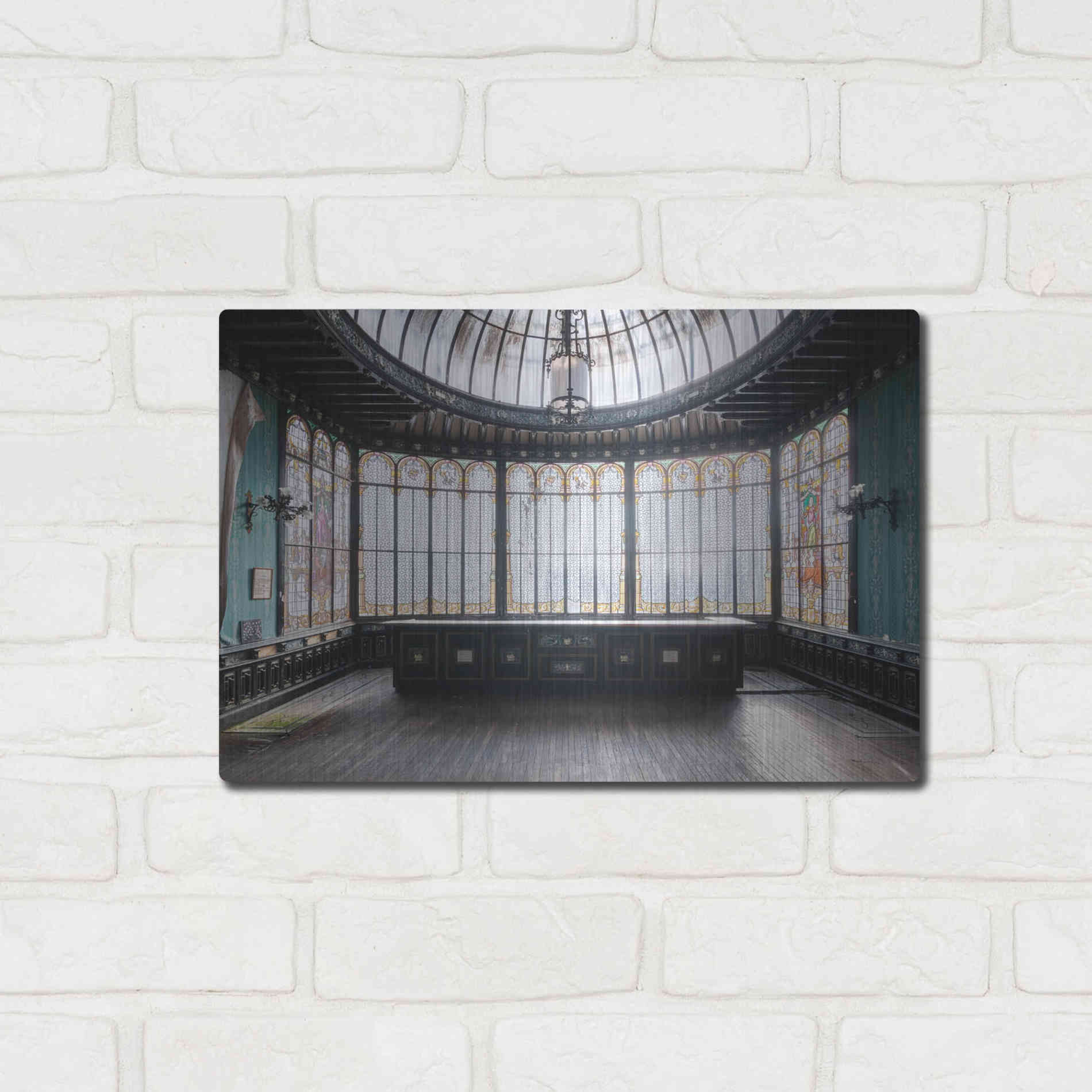 Luxe Metal Art 'Winter Garden Square' by Roman Robroek Metal Wall Art,16x12