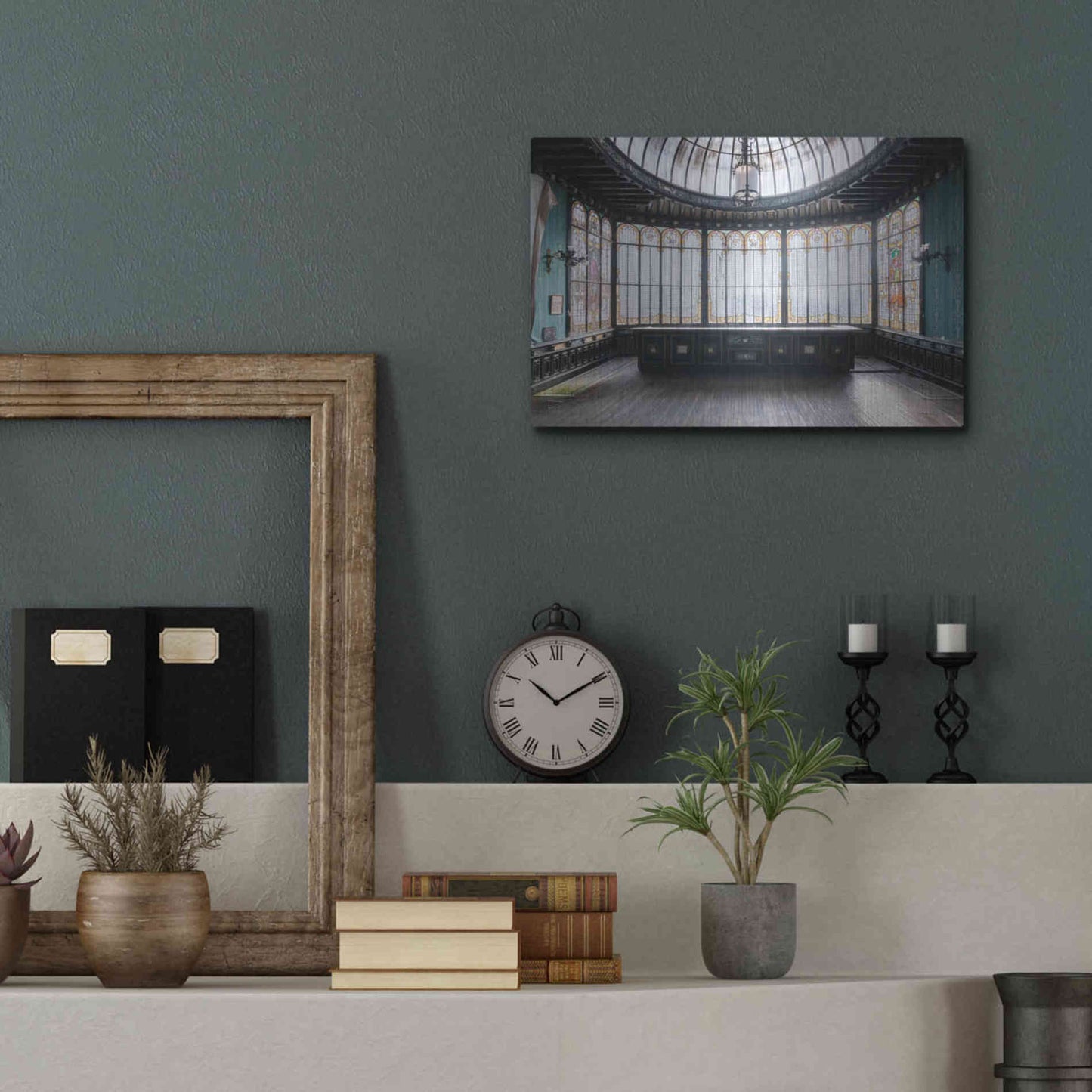 Luxe Metal Art 'Winter Garden Square' by Roman Robroek Metal Wall Art,16x12