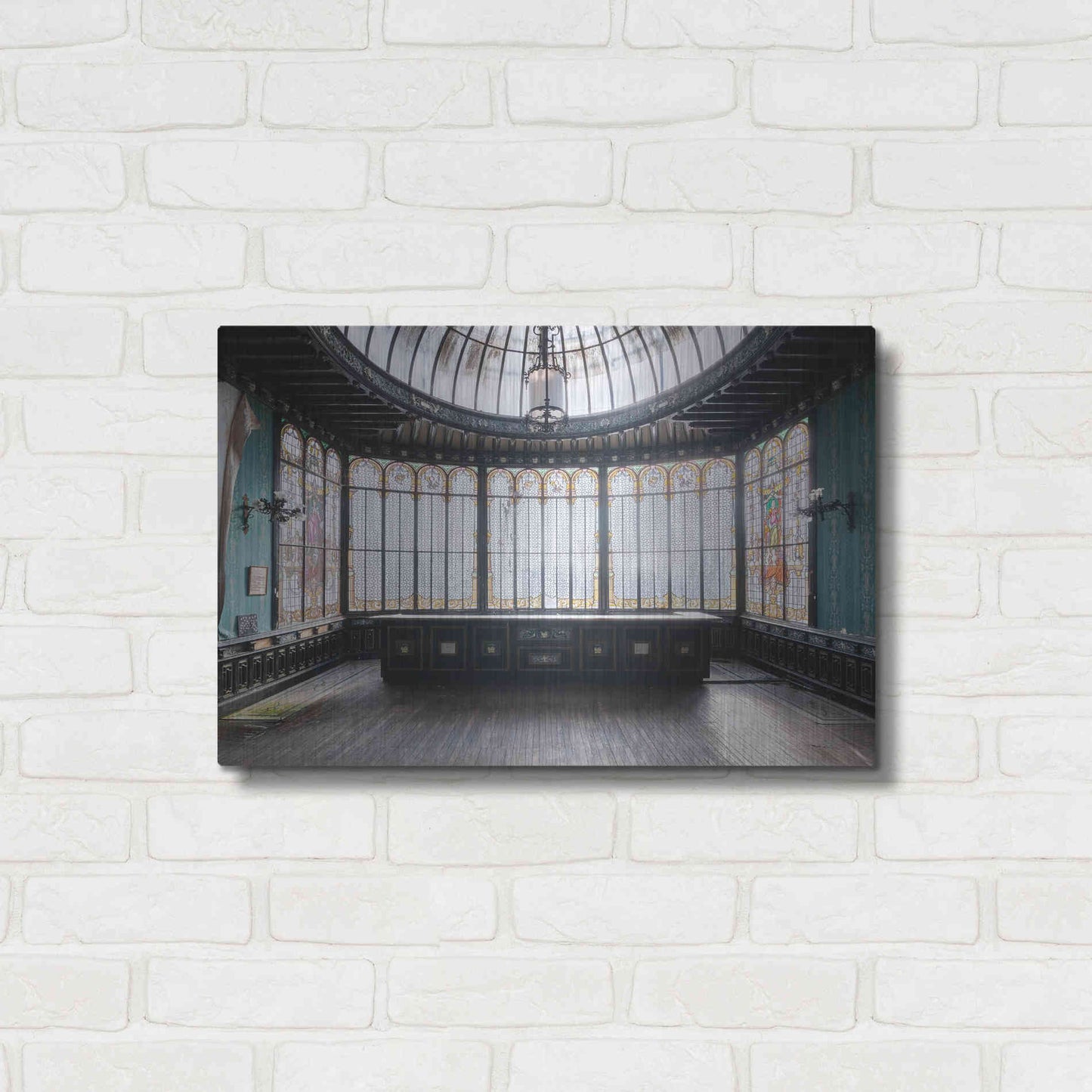 Luxe Metal Art 'Winter Garden Square' by Roman Robroek Metal Wall Art,24x16