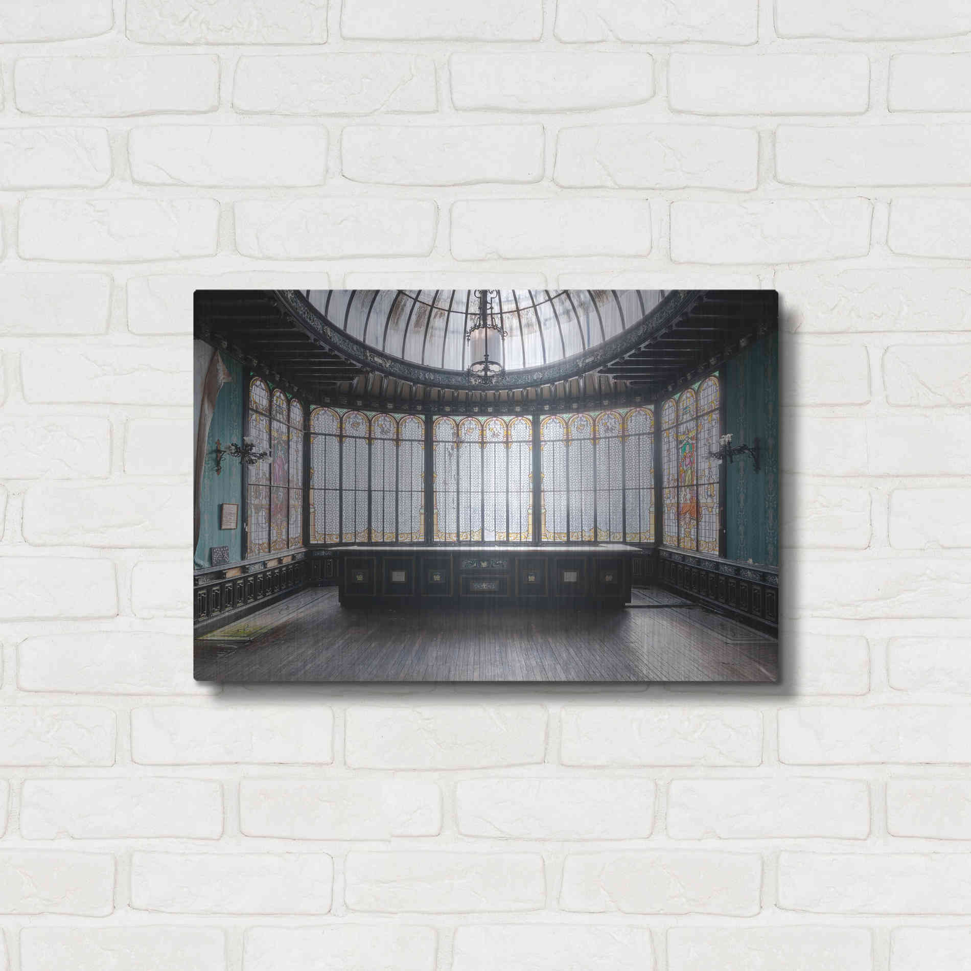 Luxe Metal Art 'Winter Garden Square' by Roman Robroek Metal Wall Art,24x16
