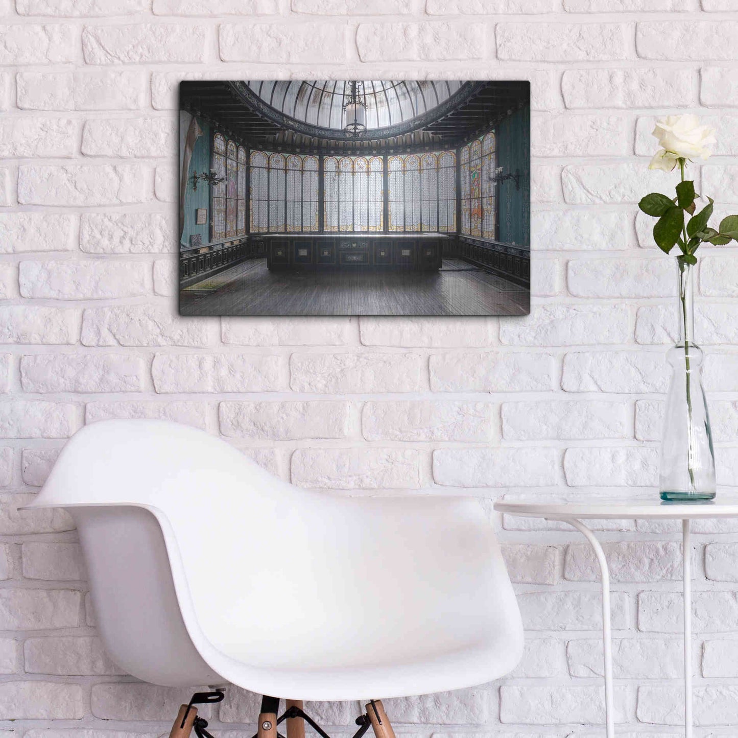 Luxe Metal Art 'Winter Garden Square' by Roman Robroek Metal Wall Art,24x16