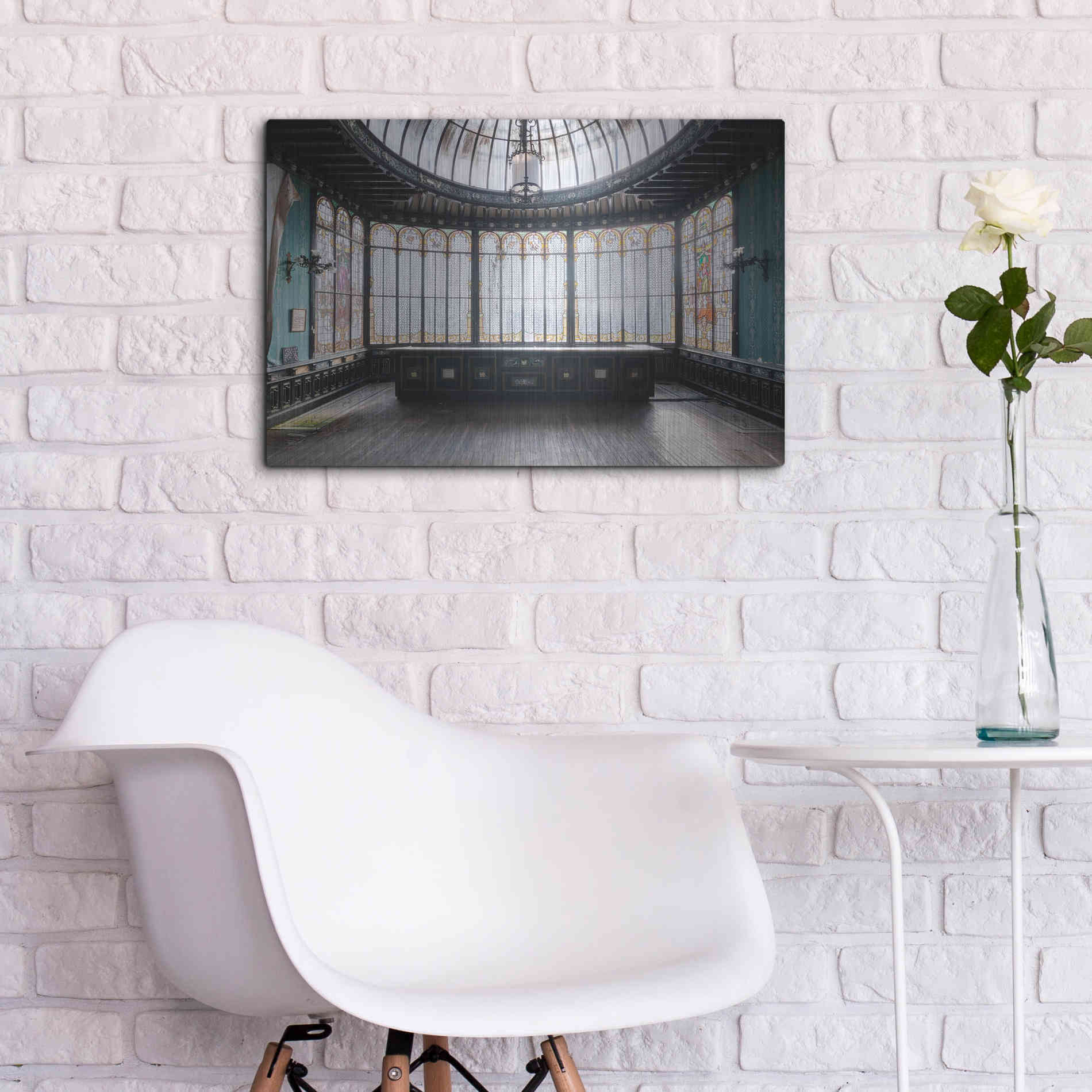 Luxe Metal Art 'Winter Garden Square' by Roman Robroek Metal Wall Art,24x16