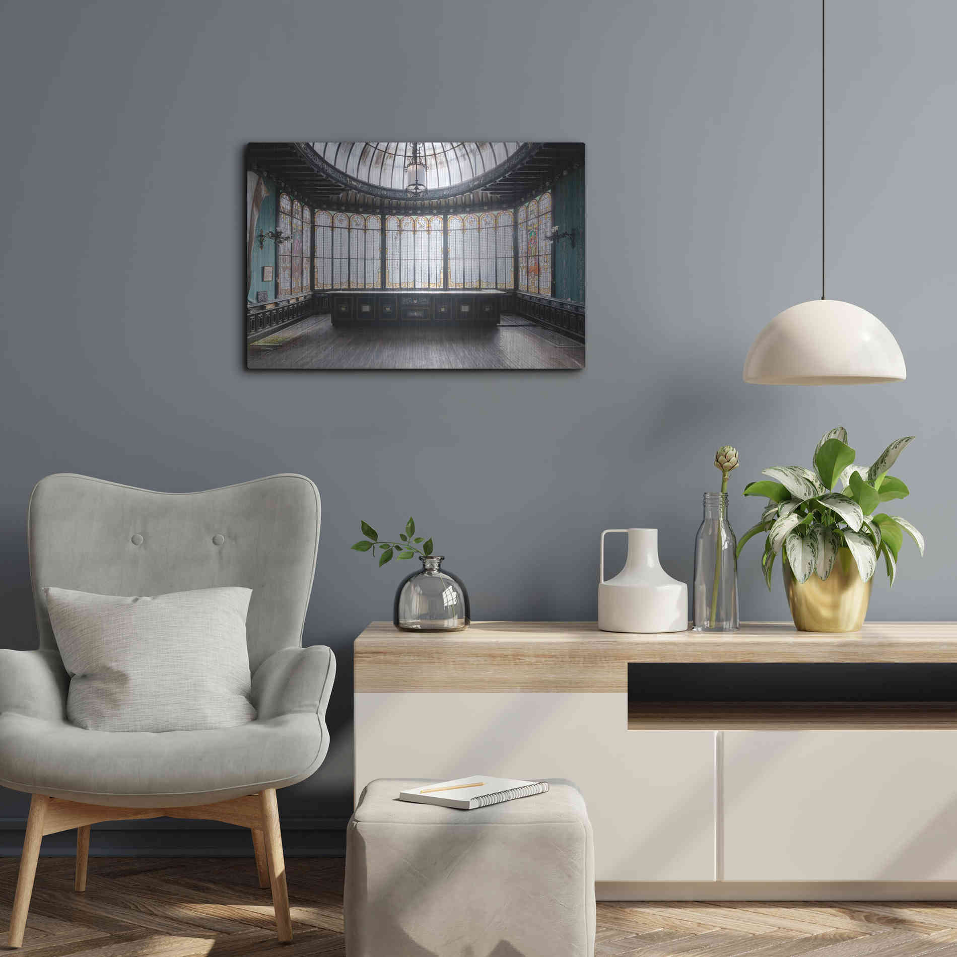 Luxe Metal Art 'Winter Garden Square' by Roman Robroek Metal Wall Art,24x16