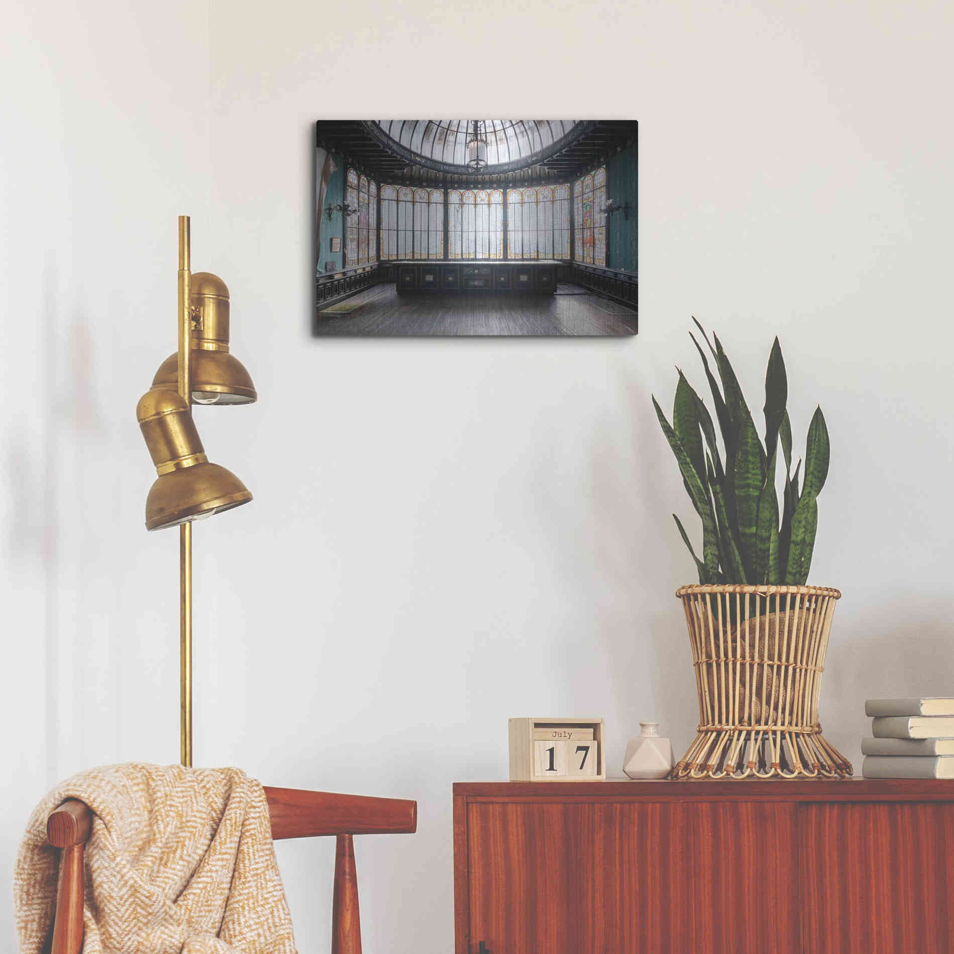 Luxe Metal Art 'Winter Garden Square' by Roman Robroek Metal Wall Art,24x16