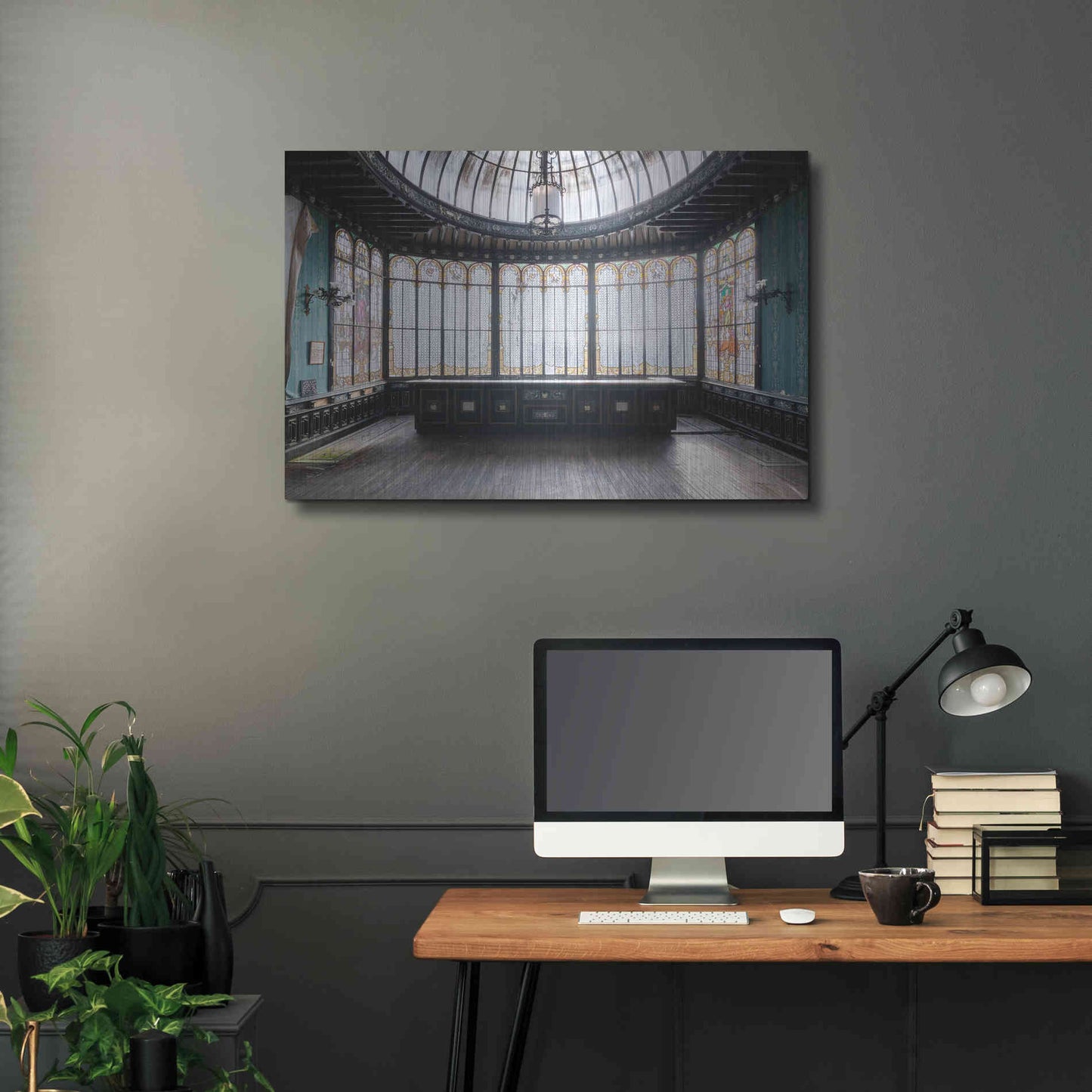 Luxe Metal Art 'Winter Garden Square' by Roman Robroek Metal Wall Art,36x24
