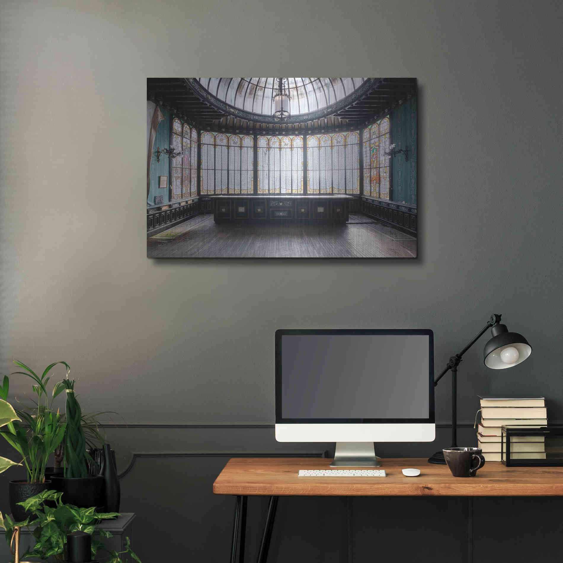 Luxe Metal Art 'Winter Garden Square' by Roman Robroek Metal Wall Art,36x24
