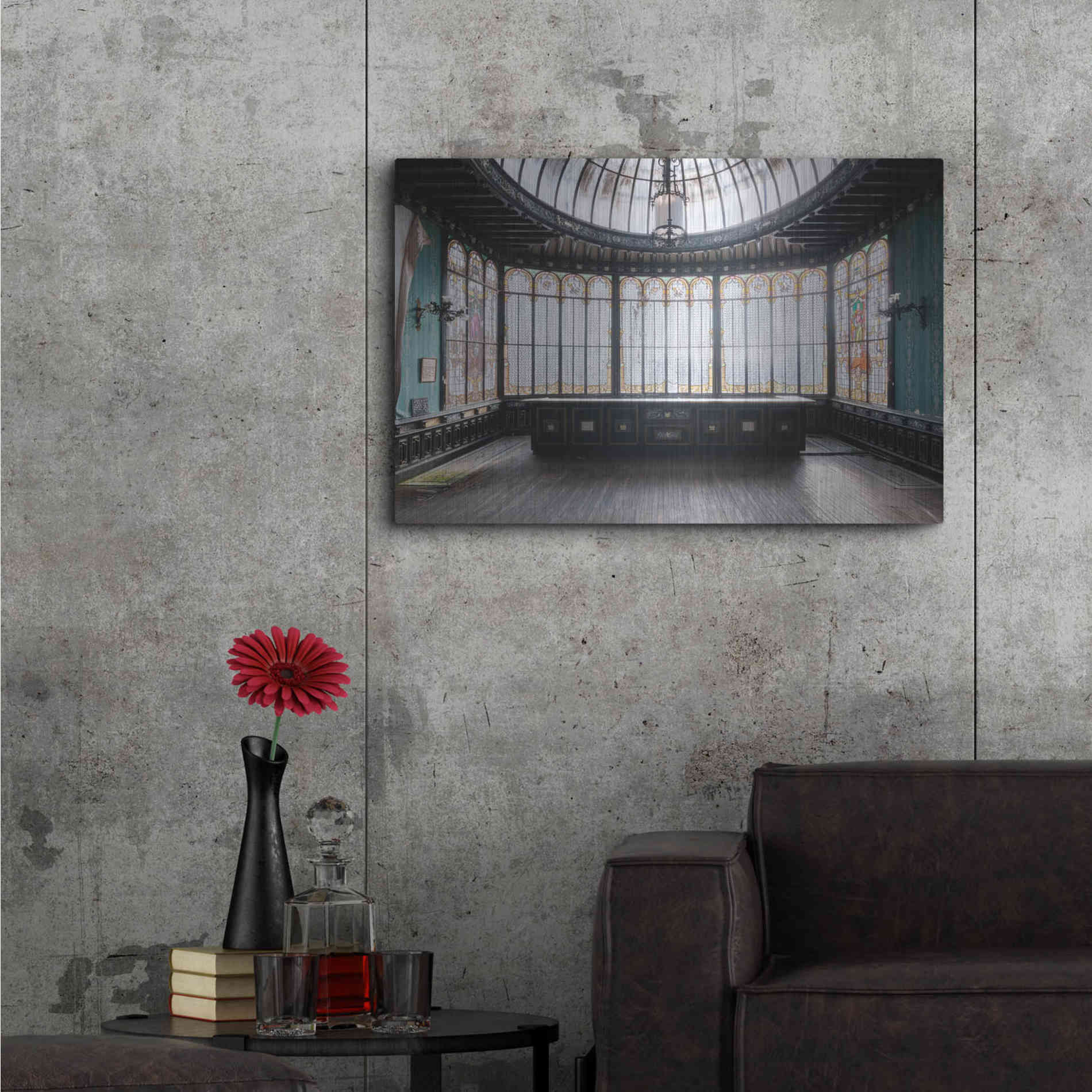 Luxe Metal Art 'Winter Garden Square' by Roman Robroek Metal Wall Art,36x24