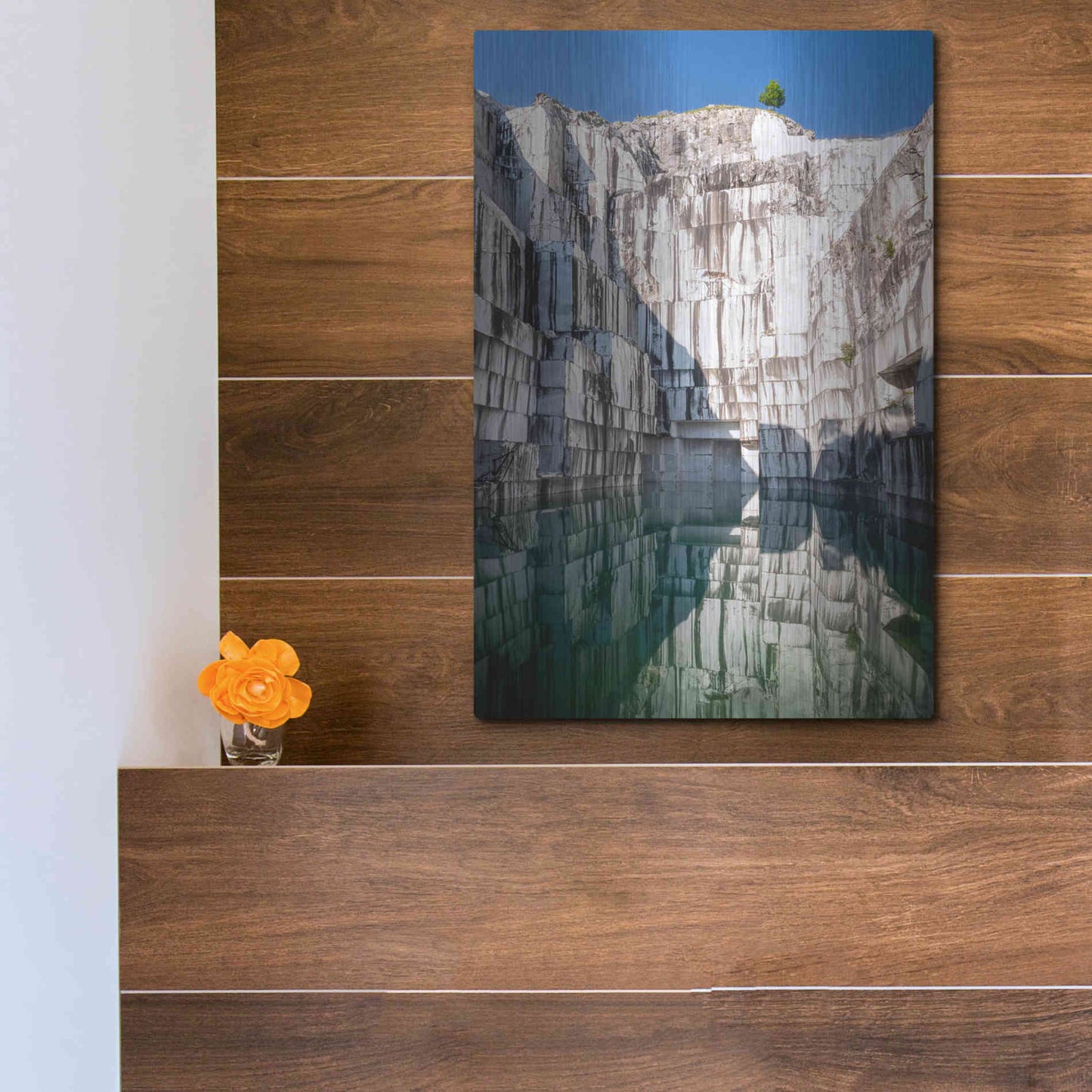 Luxe Metal Art 'Italian Marble' by Roman Robroek Metal Wall Art,12x16