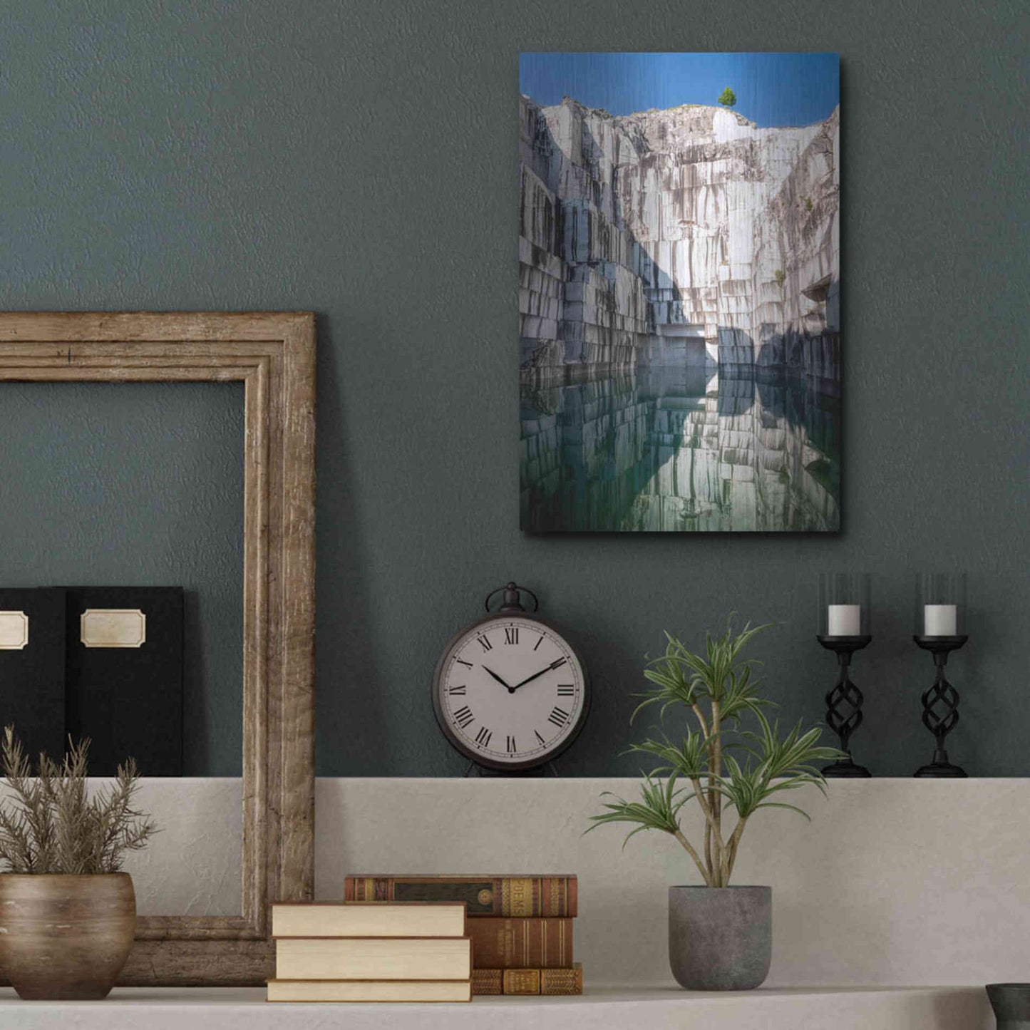 Luxe Metal Art 'Italian Marble' by Roman Robroek Metal Wall Art,12x16