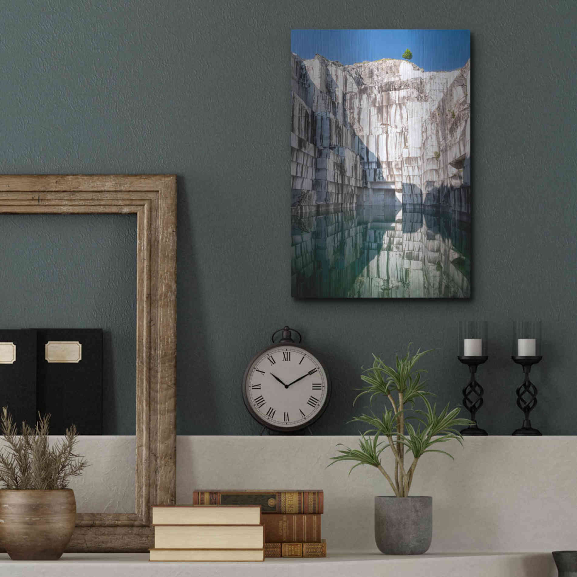 Luxe Metal Art 'Italian Marble' by Roman Robroek Metal Wall Art,12x16