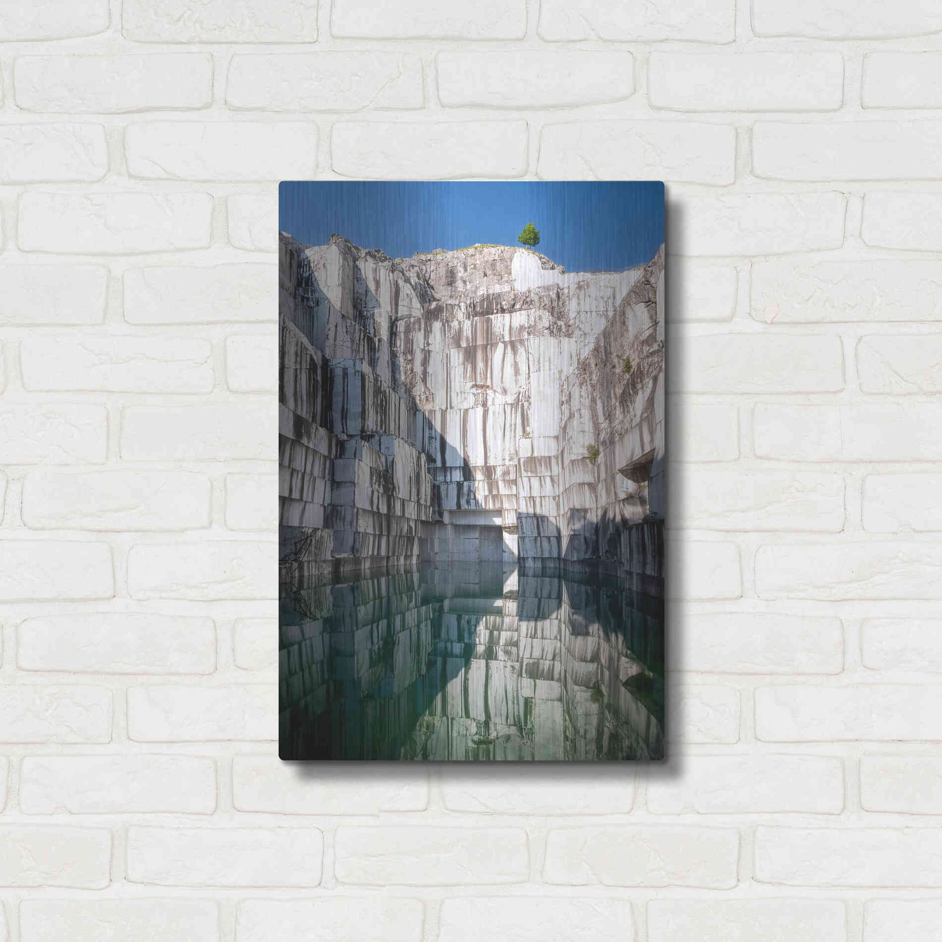 Luxe Metal Art 'Italian Marble' by Roman Robroek Metal Wall Art,16x24