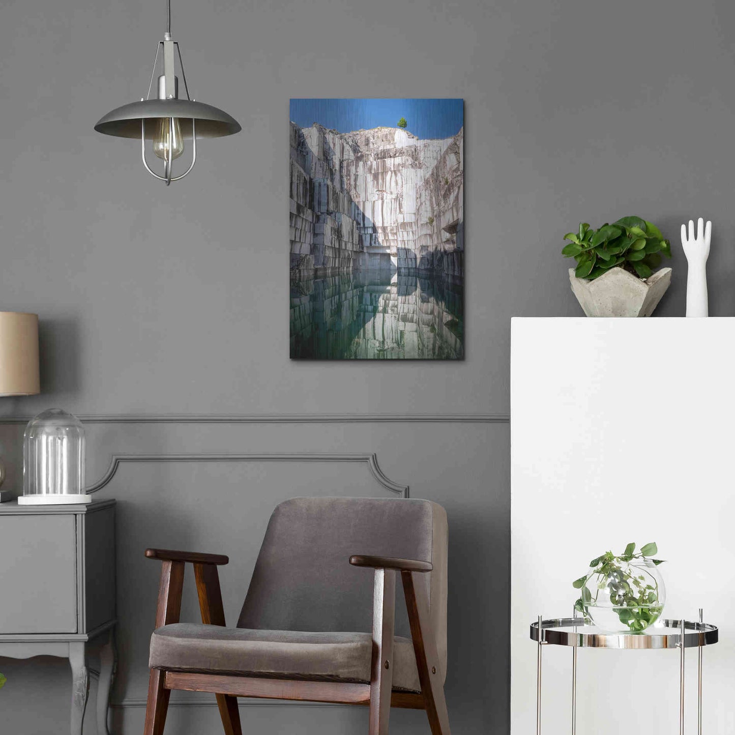 Luxe Metal Art 'Italian Marble' by Roman Robroek Metal Wall Art,16x24
