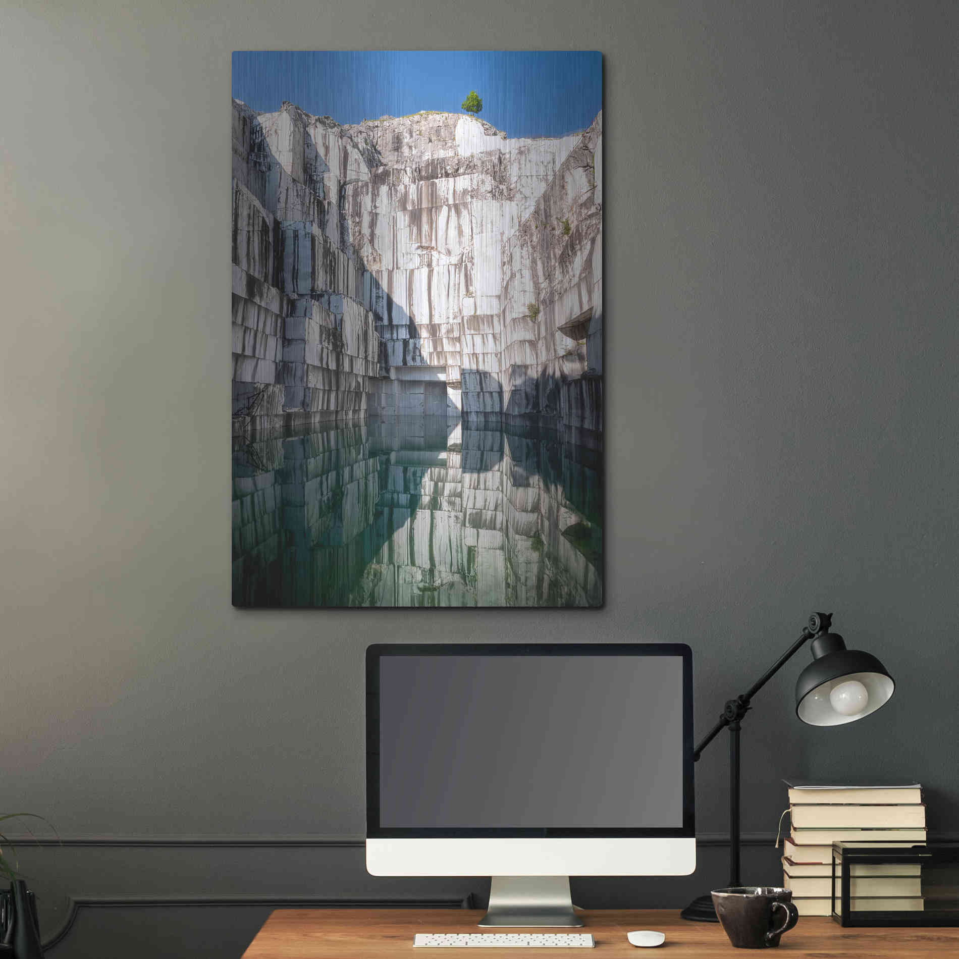Luxe Metal Art 'Italian Marble' by Roman Robroek Metal Wall Art,24x36