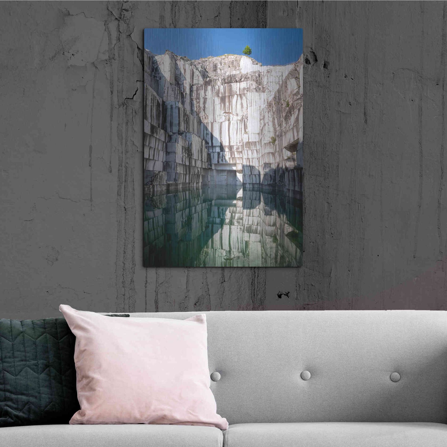 Luxe Metal Art 'Italian Marble' by Roman Robroek Metal Wall Art,24x36