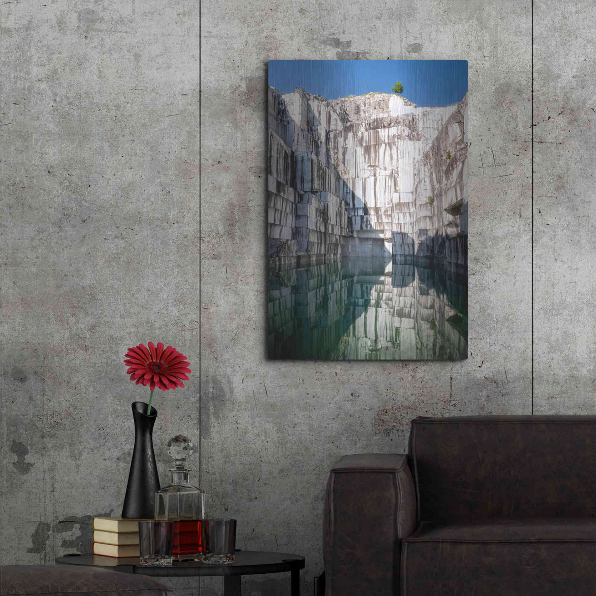 Luxe Metal Art 'Italian Marble' by Roman Robroek Metal Wall Art,24x36
