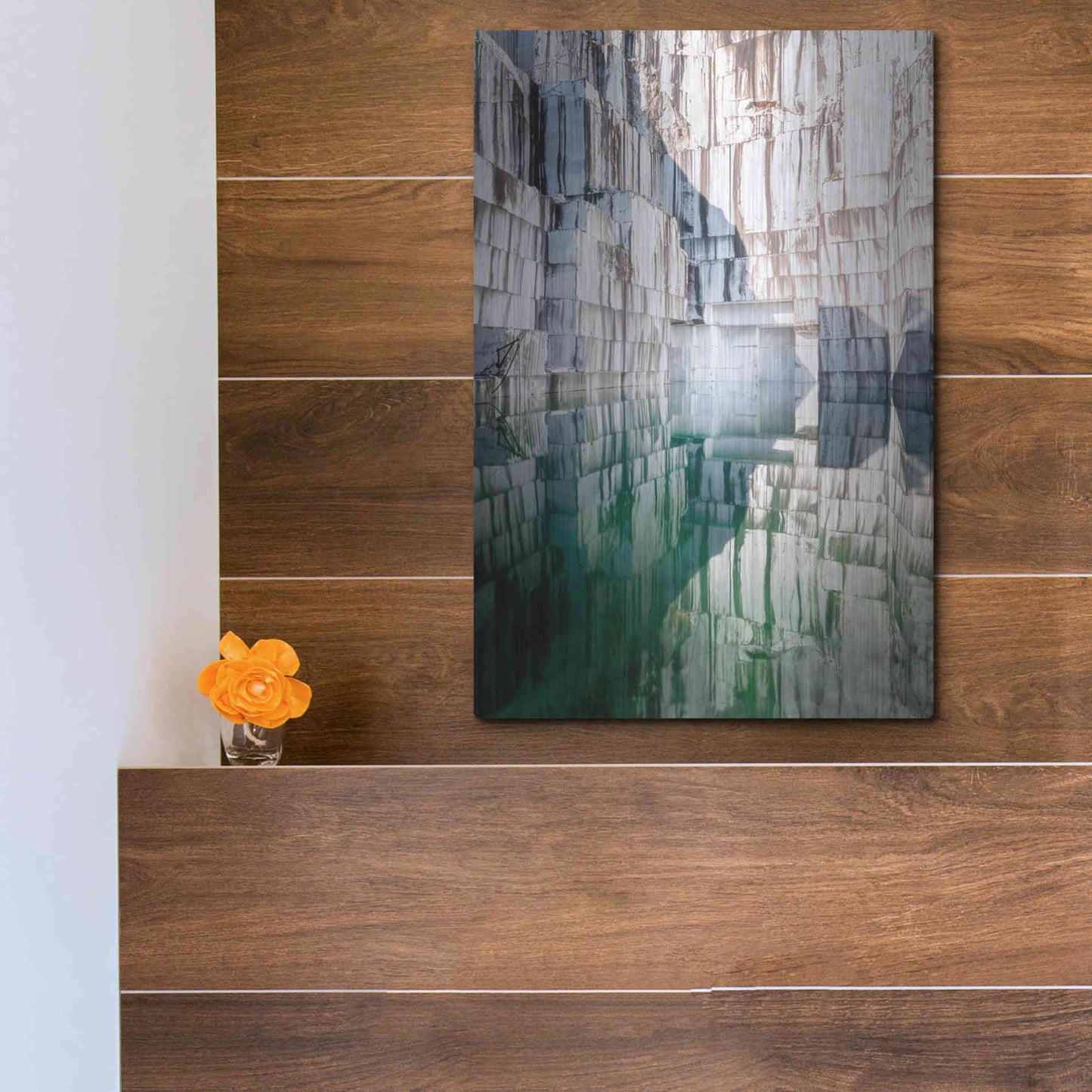 Luxe Metal Art 'Marble Quarry' by Roman Robroek Metal Wall Art,12x16