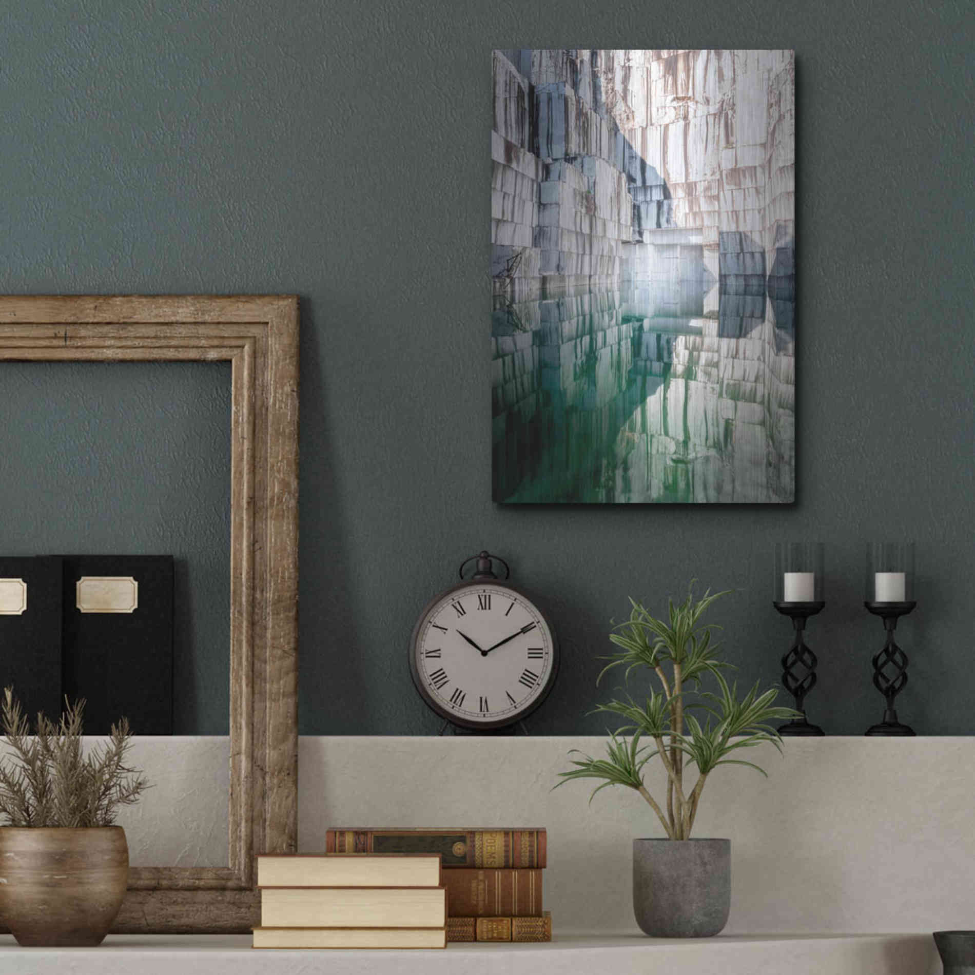 Luxe Metal Art 'Marble Quarry' by Roman Robroek Metal Wall Art,12x16