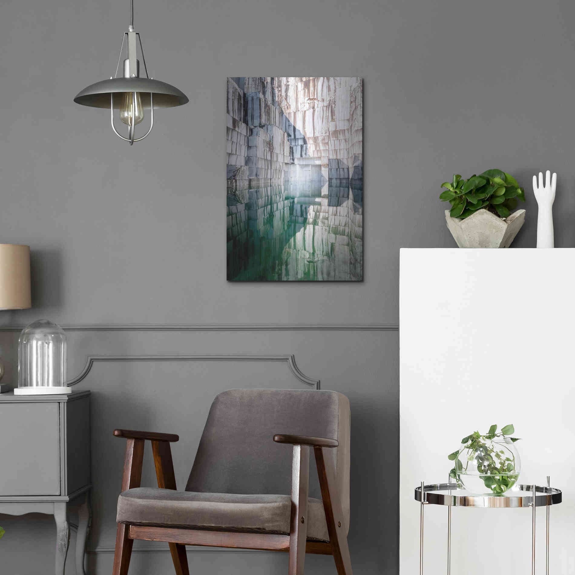 Luxe Metal Art 'Marble Quarry' by Roman Robroek Metal Wall Art,16x24