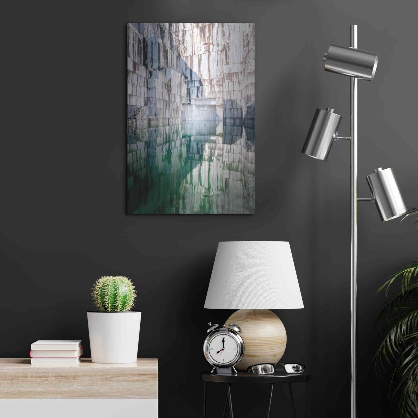Luxe Metal Art 'Marble Quarry' by Roman Robroek Metal Wall Art,16x24