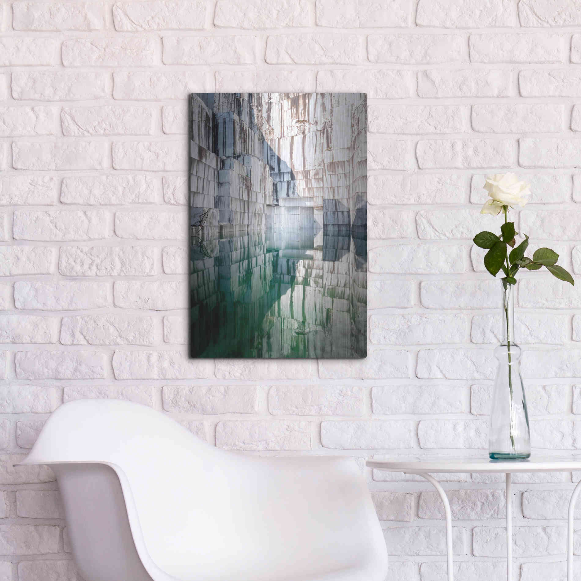 Luxe Metal Art 'Marble Quarry' by Roman Robroek Metal Wall Art,16x24