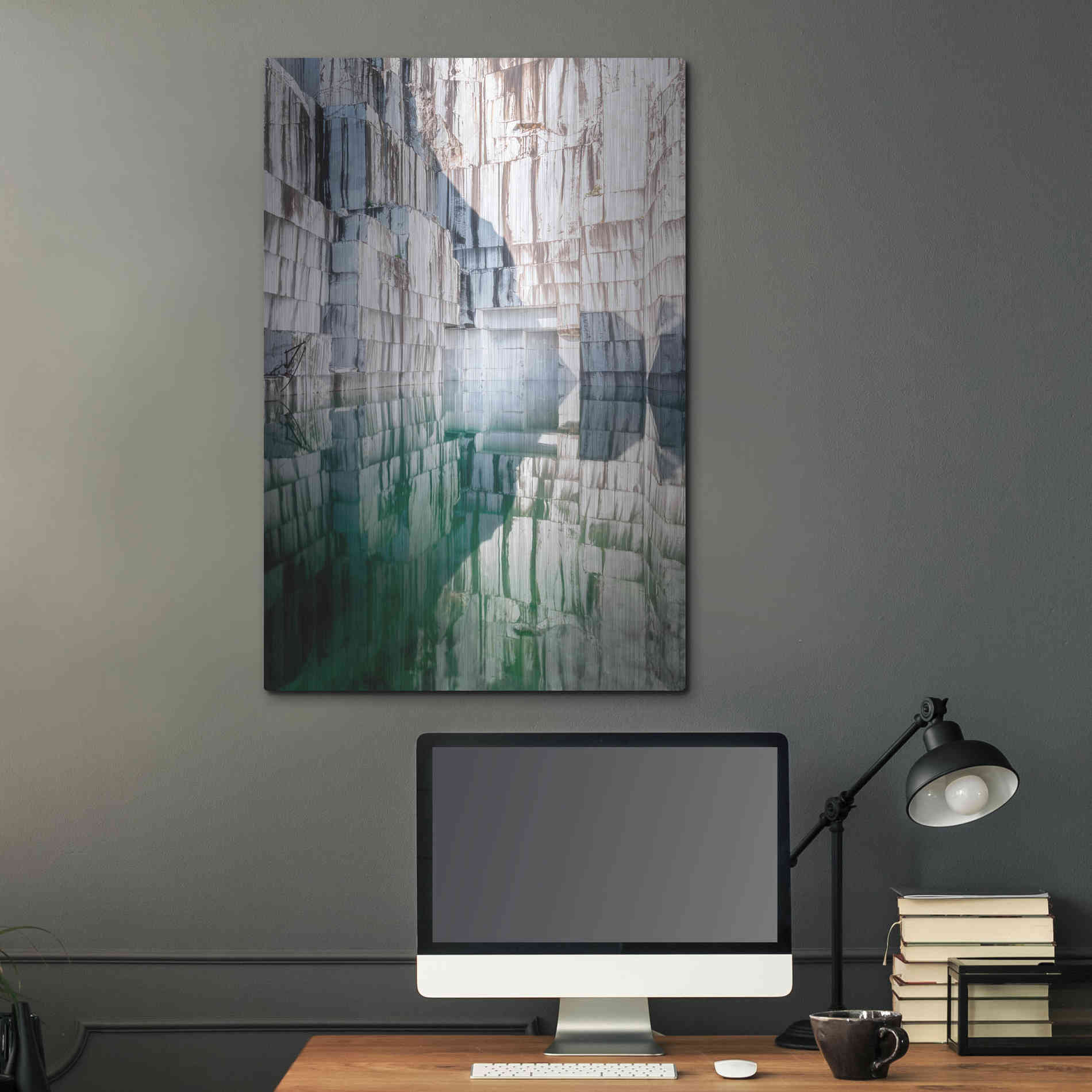 Luxe Metal Art 'Marble Quarry' by Roman Robroek Metal Wall Art,24x36