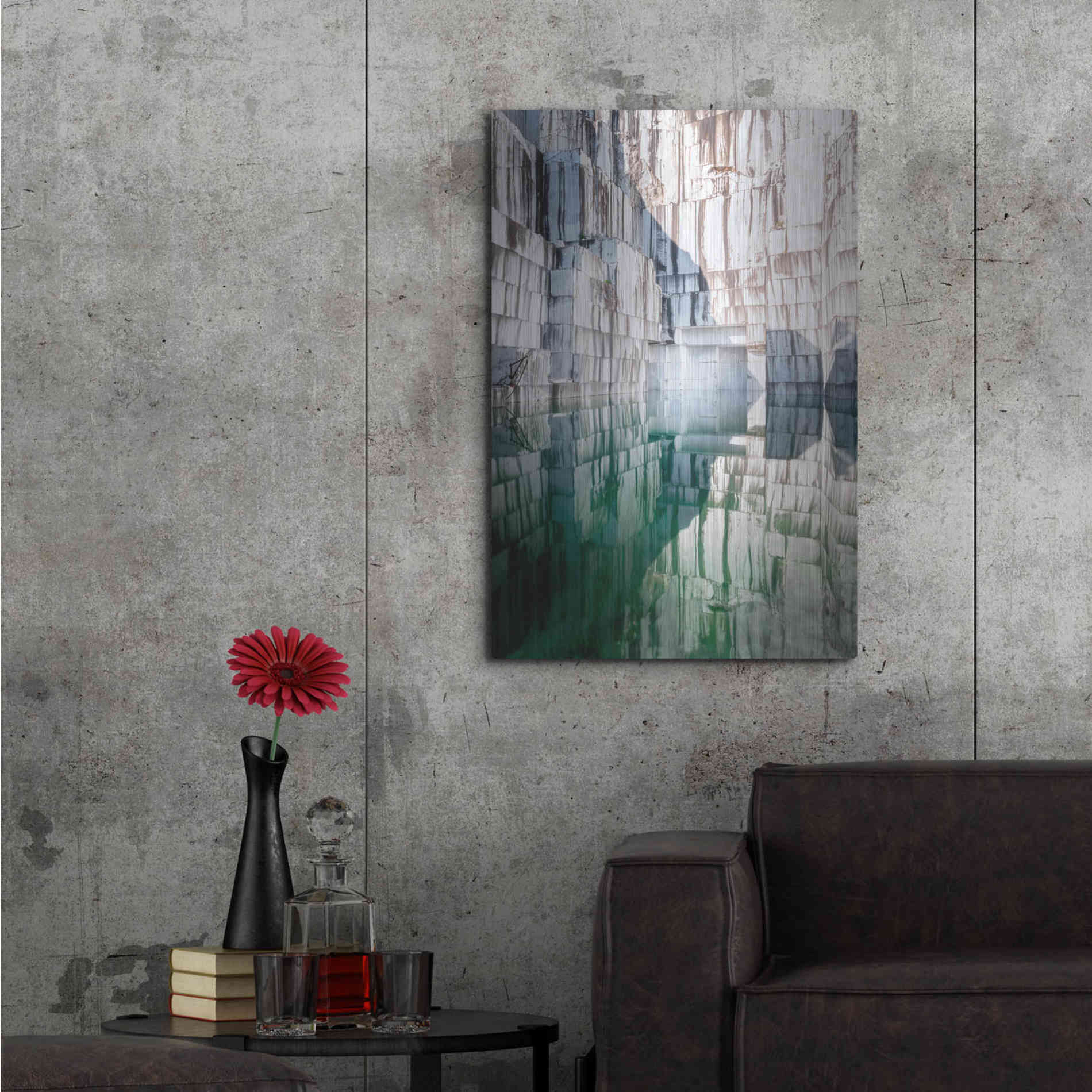 Luxe Metal Art 'Marble Quarry' by Roman Robroek Metal Wall Art,24x36