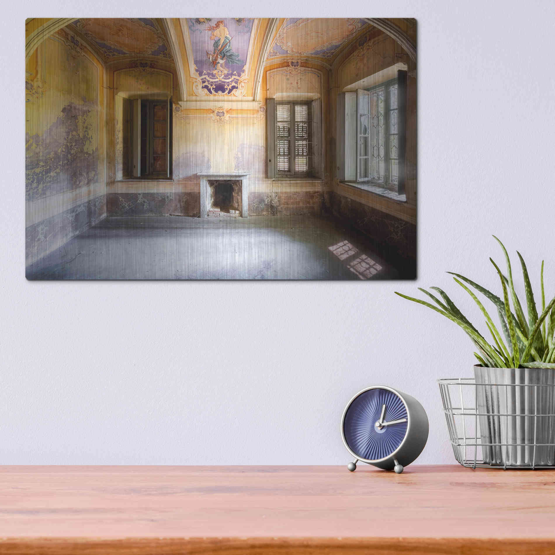 Luxe Metal Art 'Colored Farm' by Roman Robroek Metal Wall Art,16x12